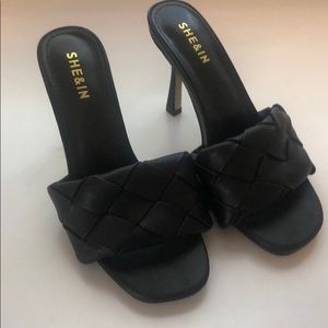 Black Braided Strap Heel